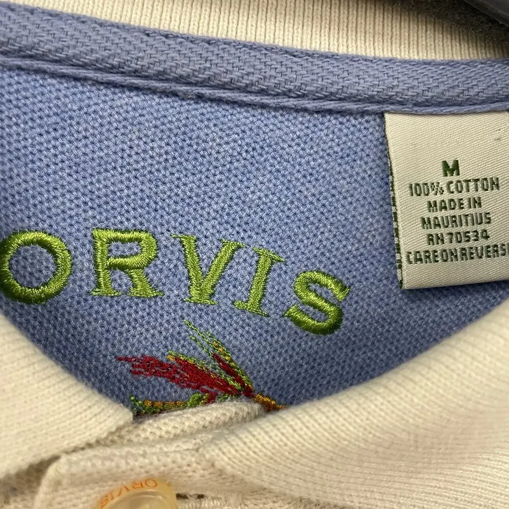 Orvis 100% Cotton Short Sleeve Cream Polo Men's Medium